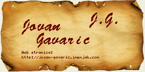 Jovan Gavarić vizit kartica